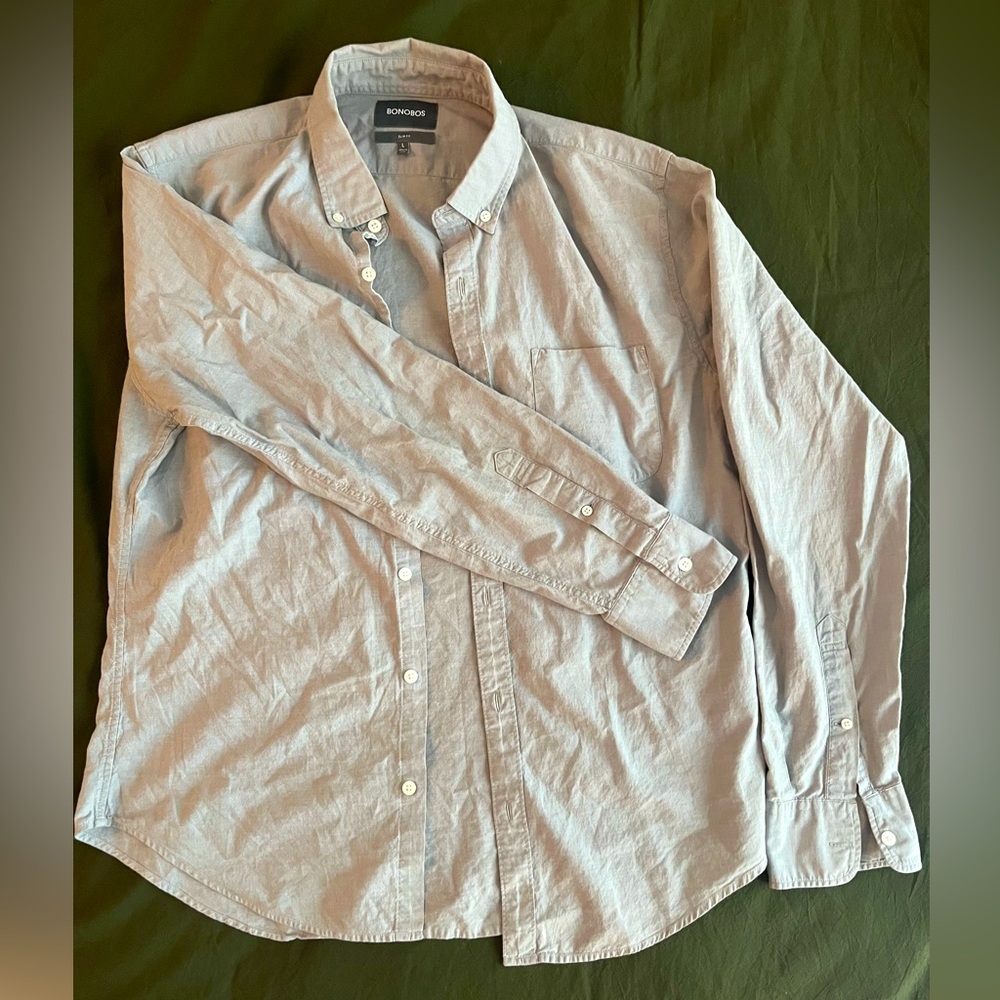Bonobos slim fit size L. Gray color. Light and breathable fabric.